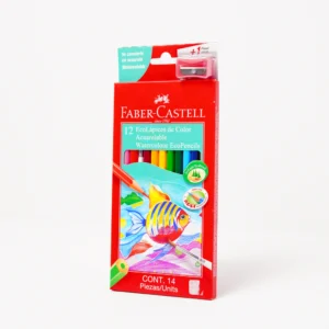 Lapiz 12 Colores + Pincel + Tajador Acuarelables