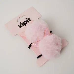 Bijuteria Ligas Pompon Gato color rosa 2 unid
