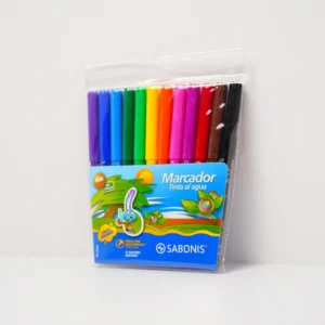 Marcador Escolar 12 colores Al agua
